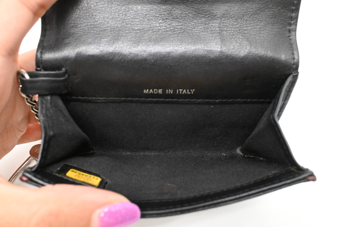Chanel Coin Case in Black Matelasse Leather