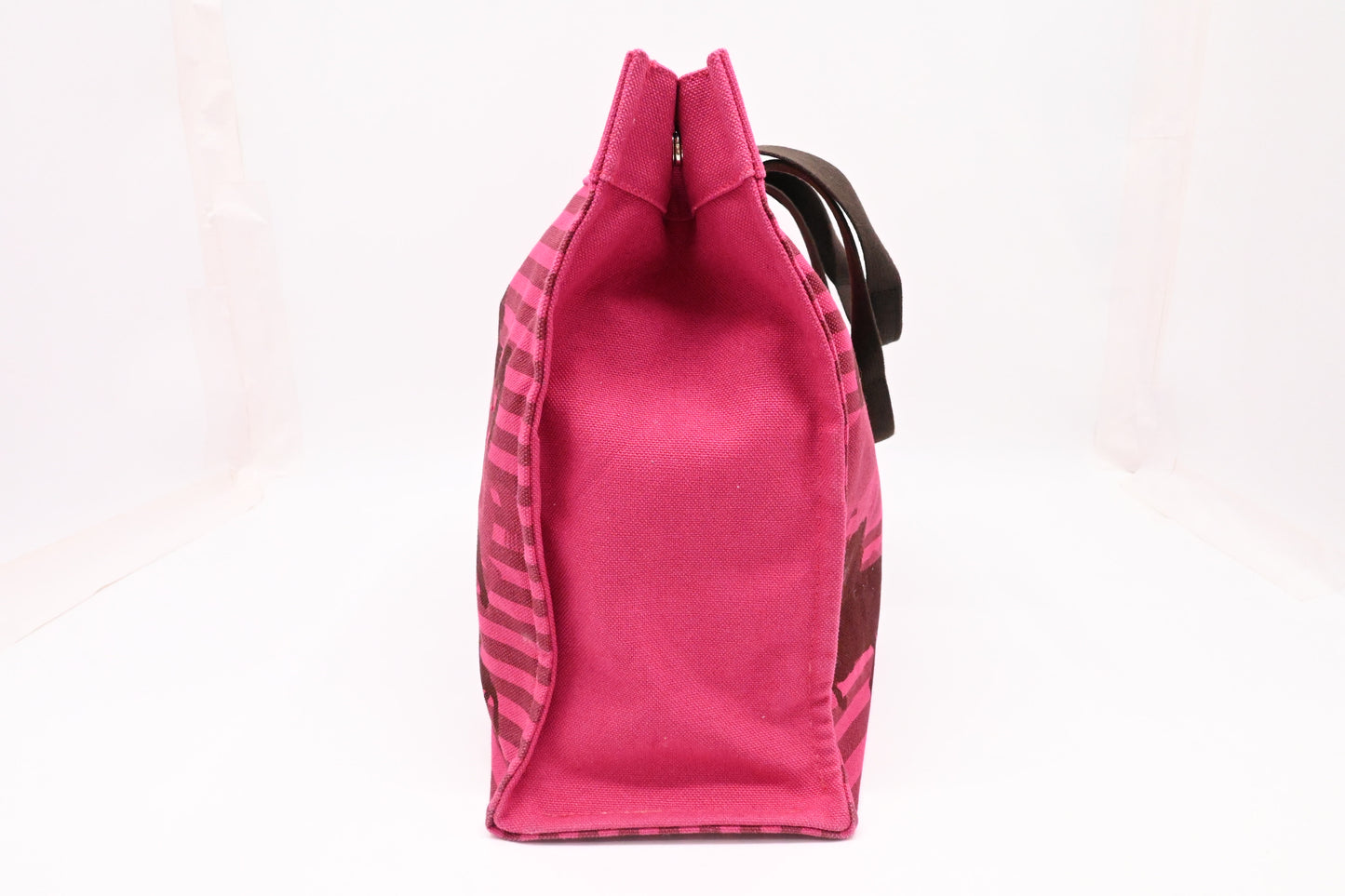 Hermes Chevaux en Camouflage Beach Bag in Pink Canvas