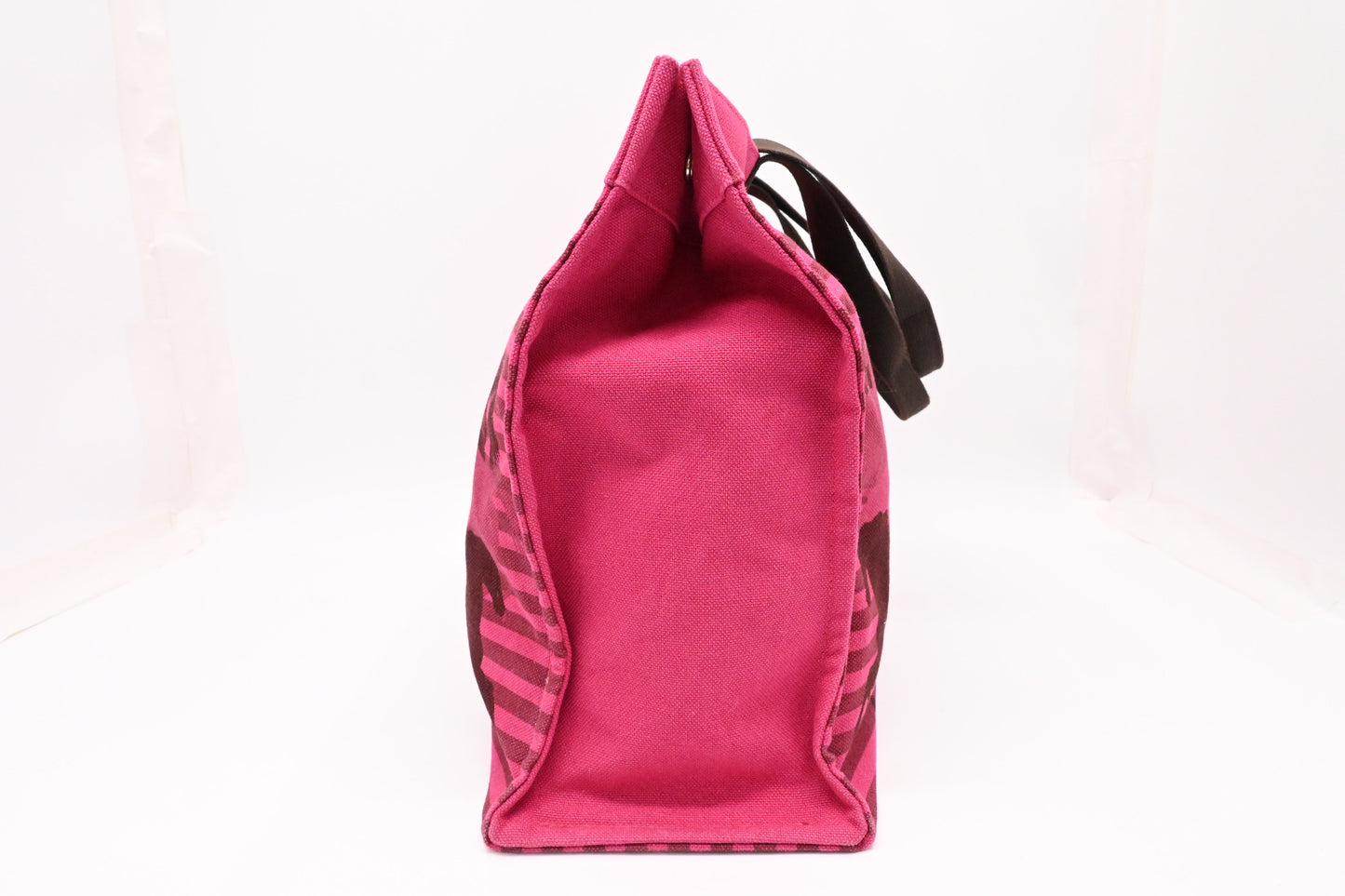 Hermes Chevaux en Camouflage Beach Bag in Pink Canvas