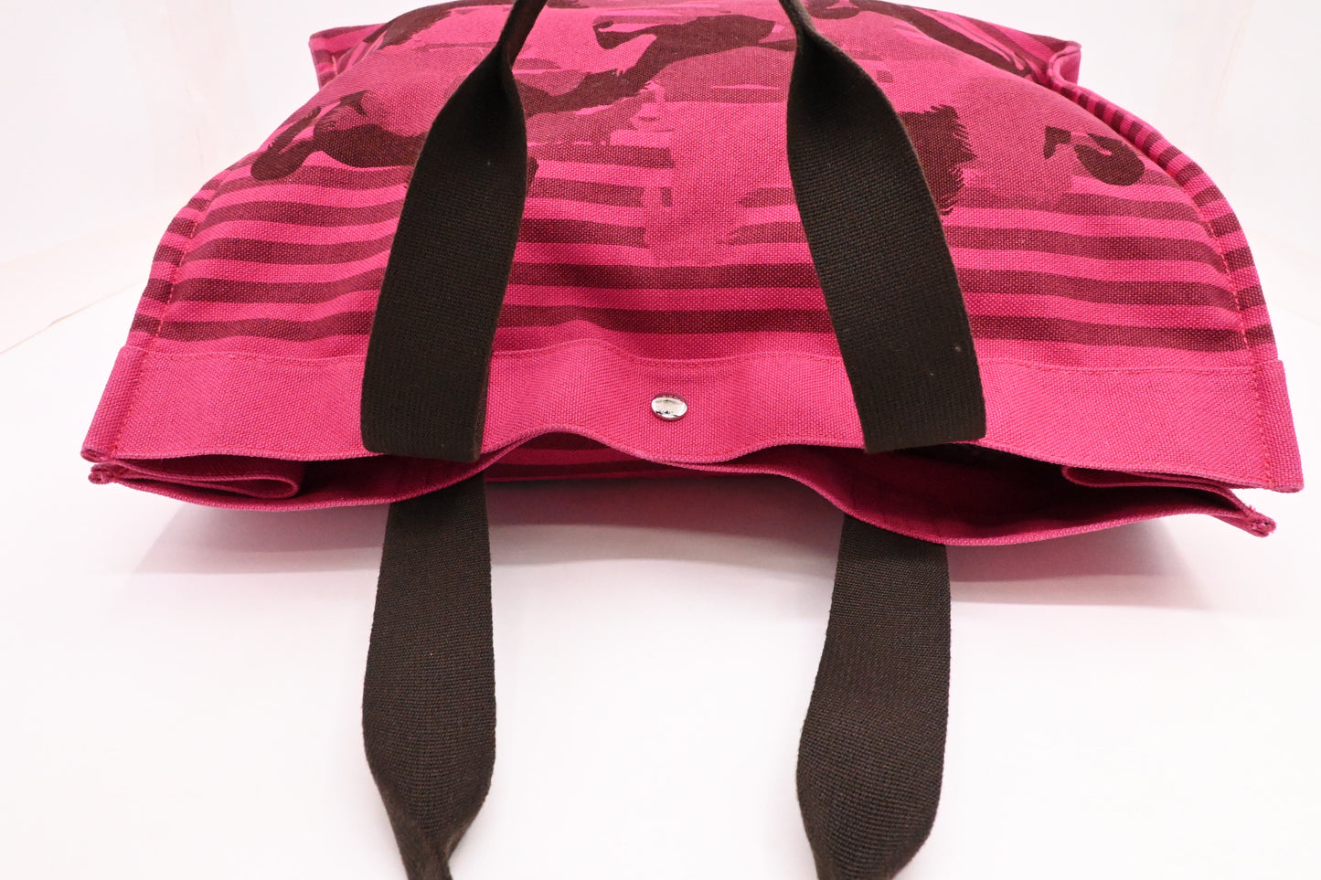 Hermes Chevaux en Camouflage Beach Bag in Pink Canvas