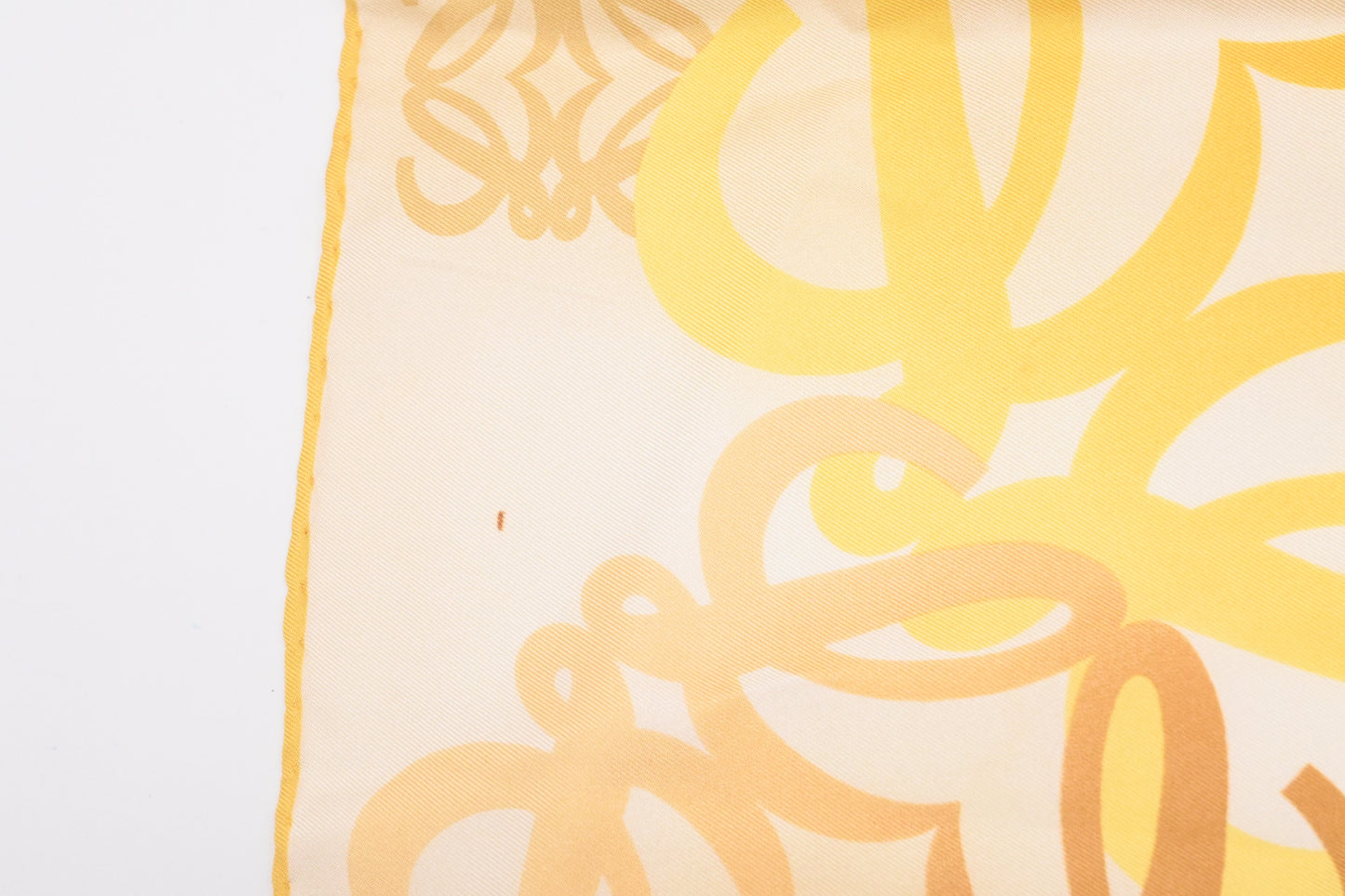 Loewe Scarf in Yellow, White and Brown Silk