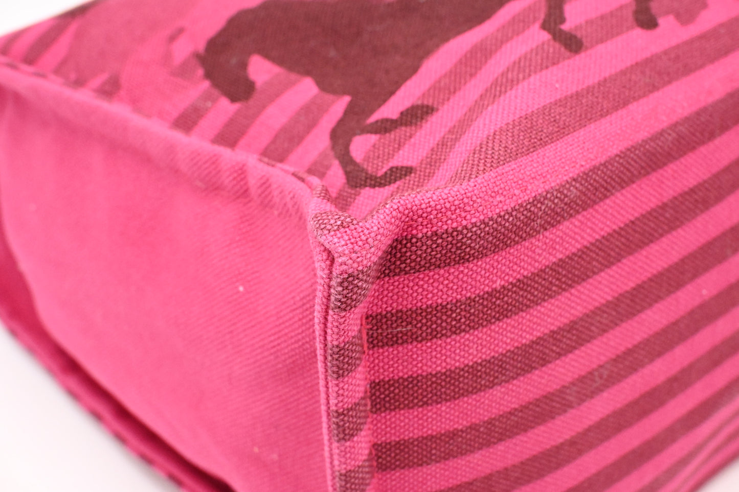 Hermes Chevaux en Camouflage Beach Bag in Pink Canvas