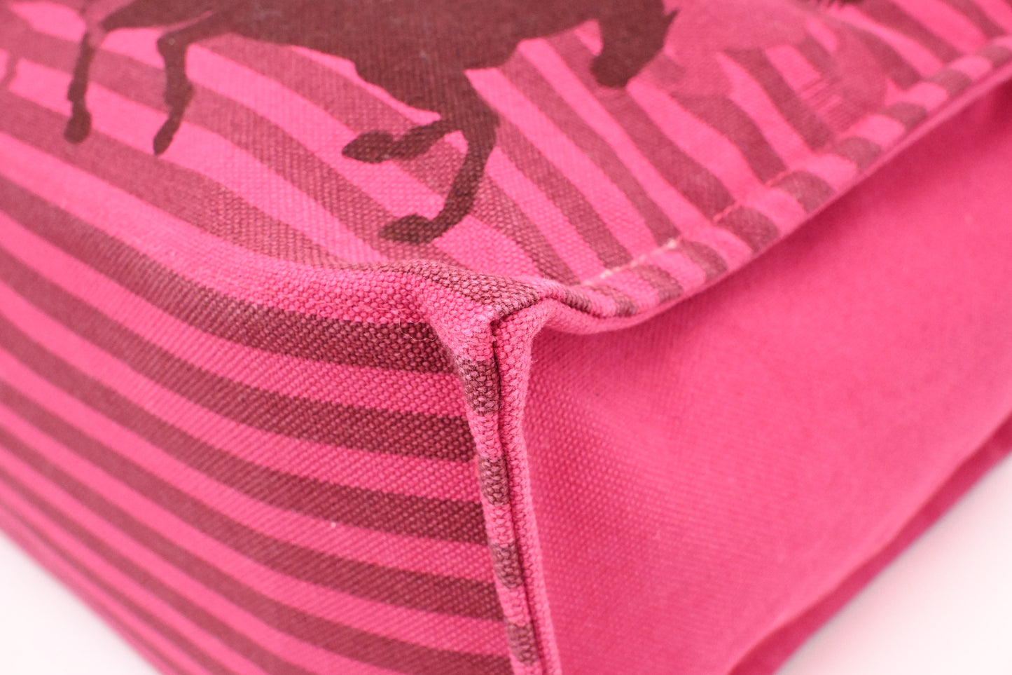 Hermes Chevaux en Camouflage Beach Bag in Pink Canvas