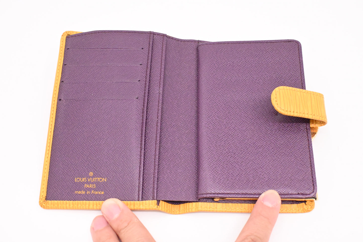 Louis Vuitton Viennois Wallet in Yellow Epi Leather