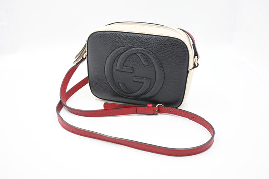 Gucci Soho Crossbody Bag in Blue, White and Red Leather