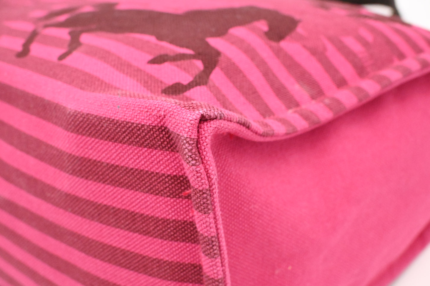 Hermes Chevaux en Camouflage Beach Bag in Pink Canvas