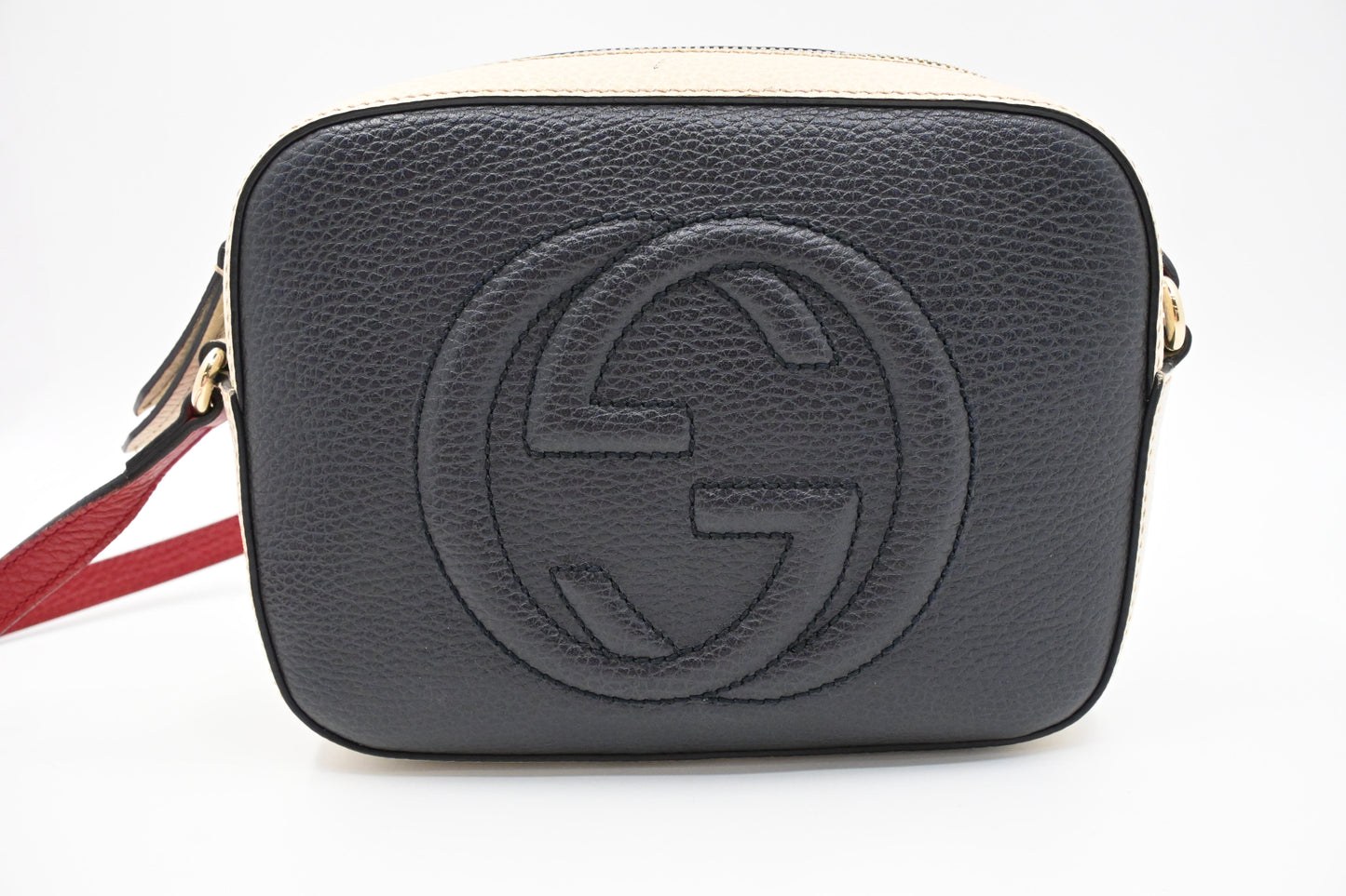 Gucci Soho Crossbody Bag in Blue, White and Red Leather