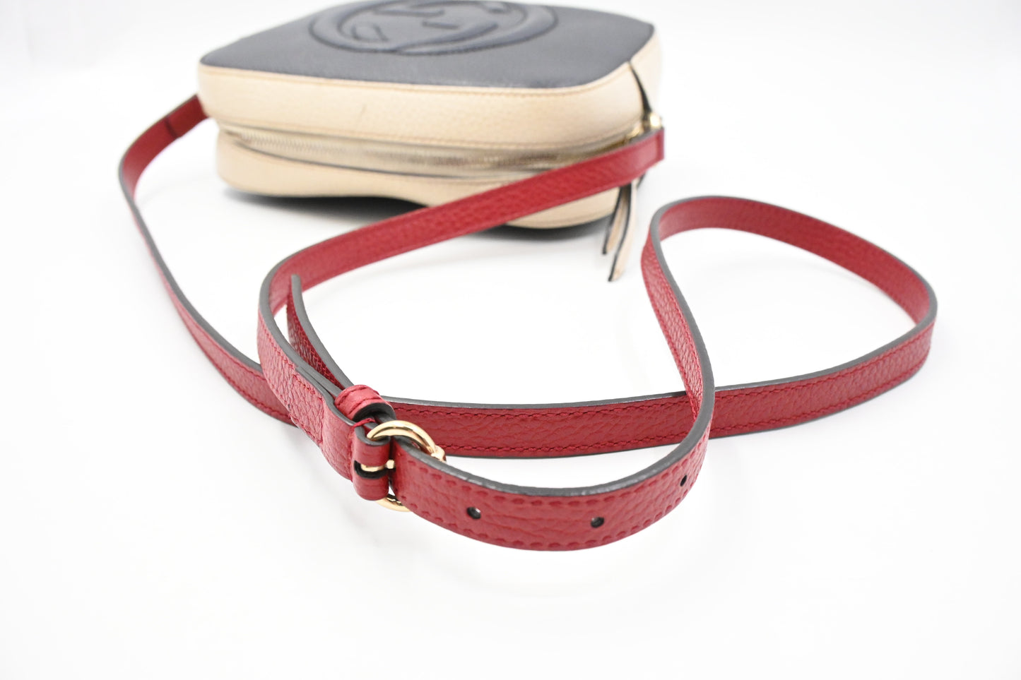 Gucci Soho Crossbody Bag in Blue, White and Red Leather