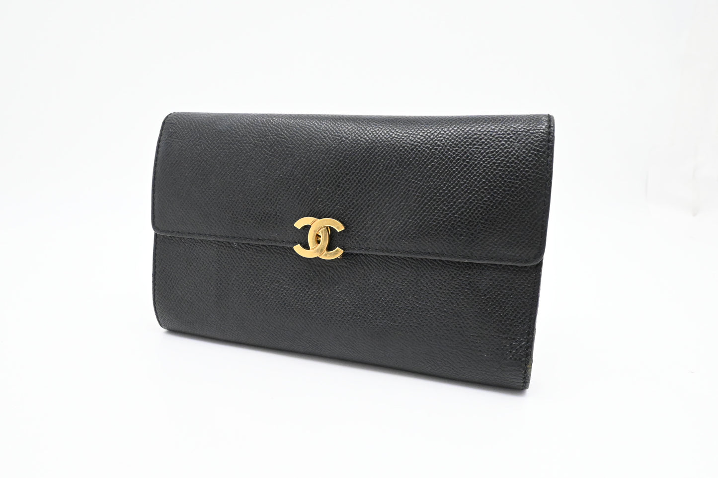 Chanel Trifold Wallet in Black Leather
