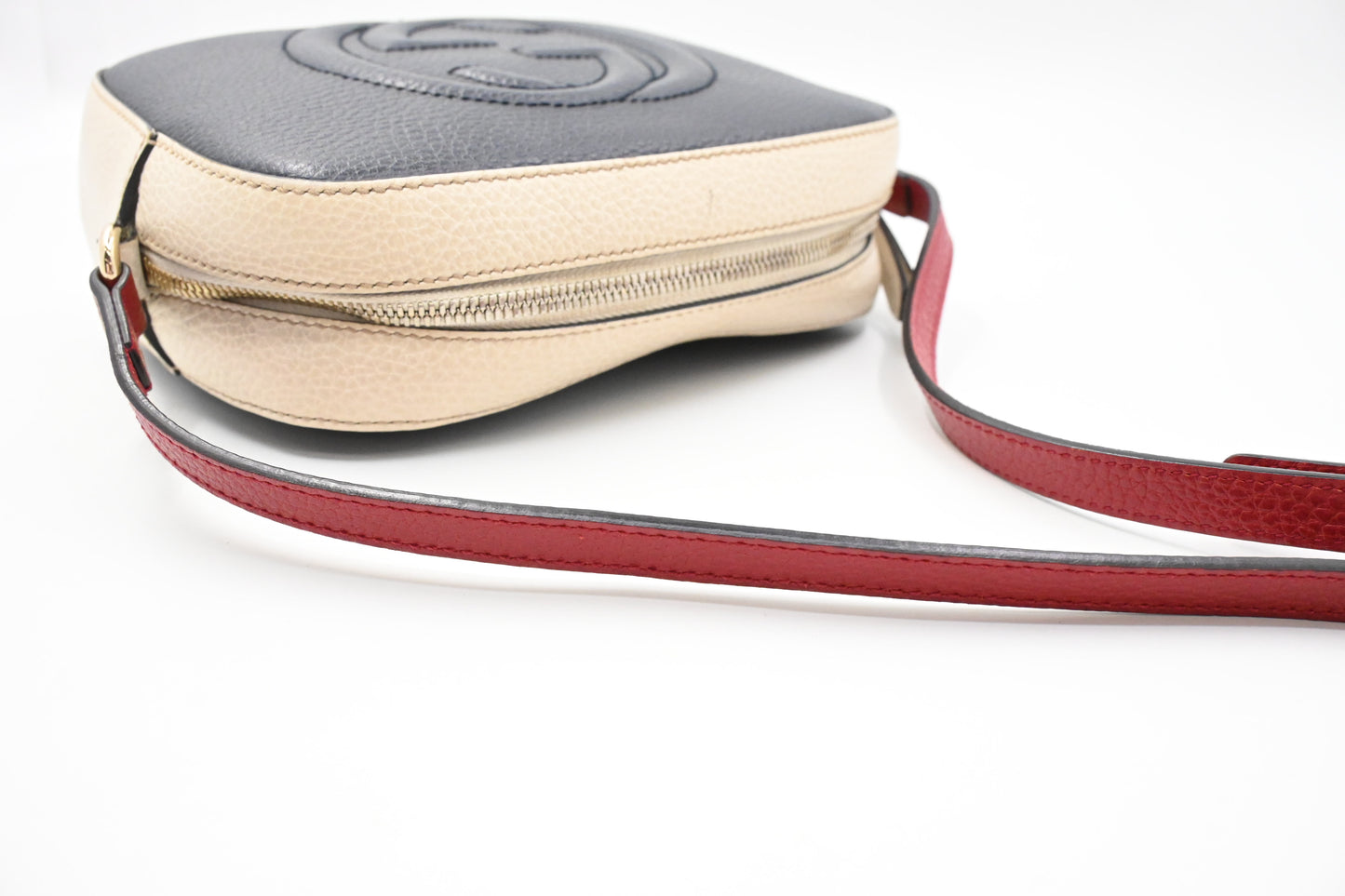 Gucci Soho Crossbody Bag in Blue, White and Red Leather