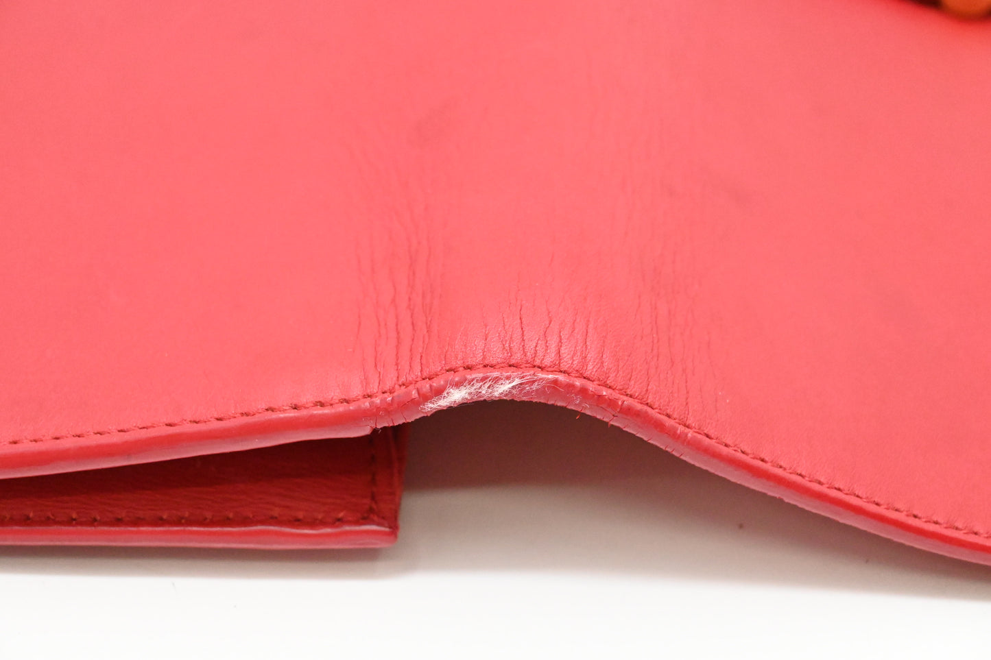 YSL Saint Laurent Pouch in Red Leather