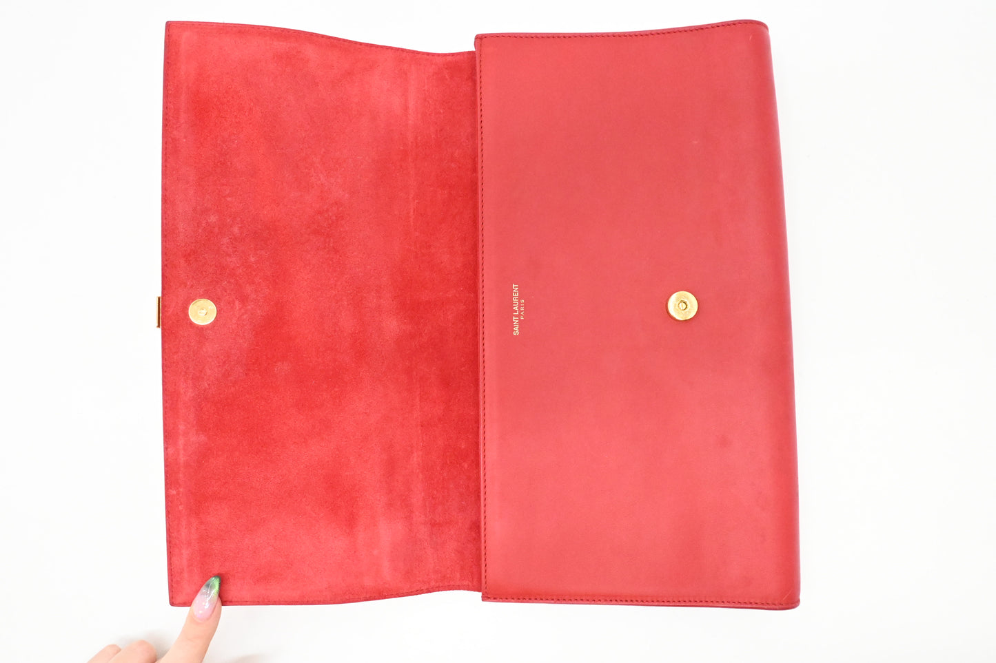 YSL Saint Laurent Pouch in Red Leather