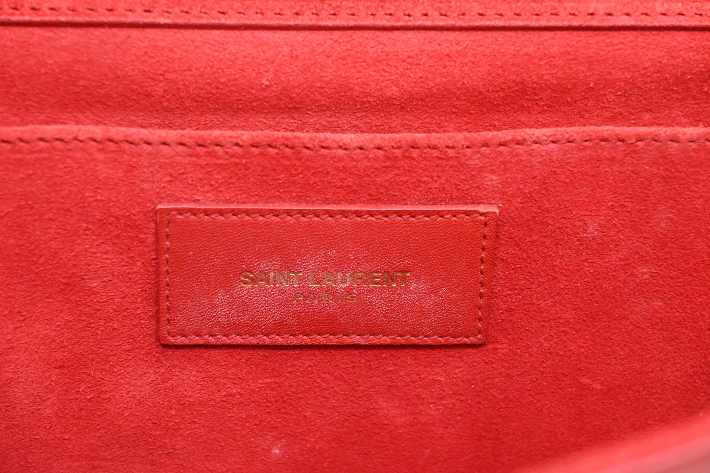 YSL Saint Laurent Pouch in Red Leather