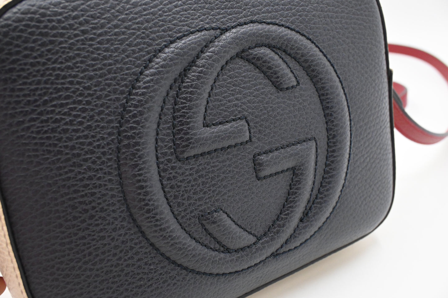 Gucci Soho Crossbody Bag in Blue, White and Red Leather