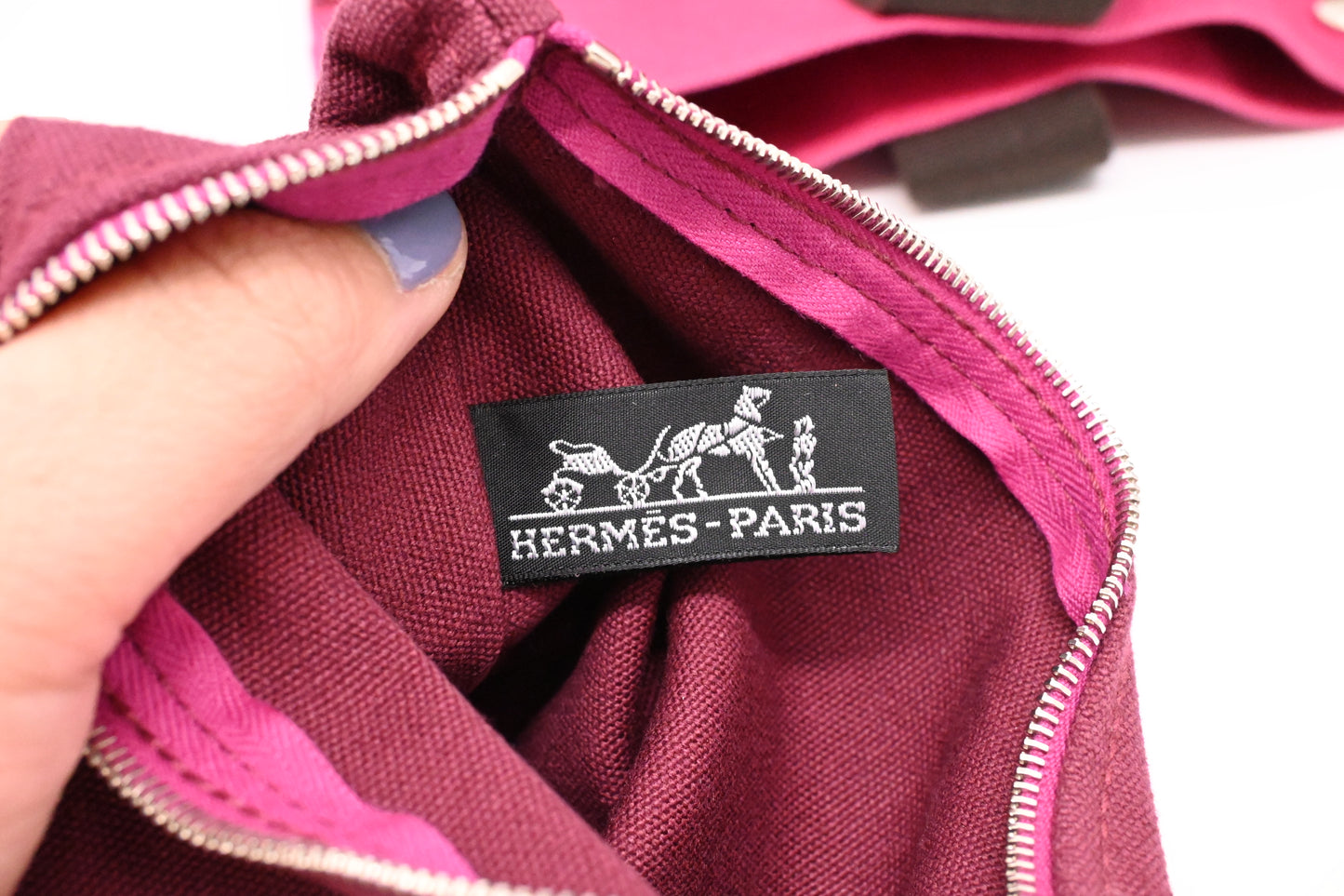 Hermes Chevaux en Camouflage Beach Bag in Pink Canvas