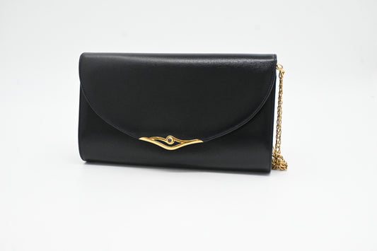 Cartier Chain Shoulder Bag in Navy Leather