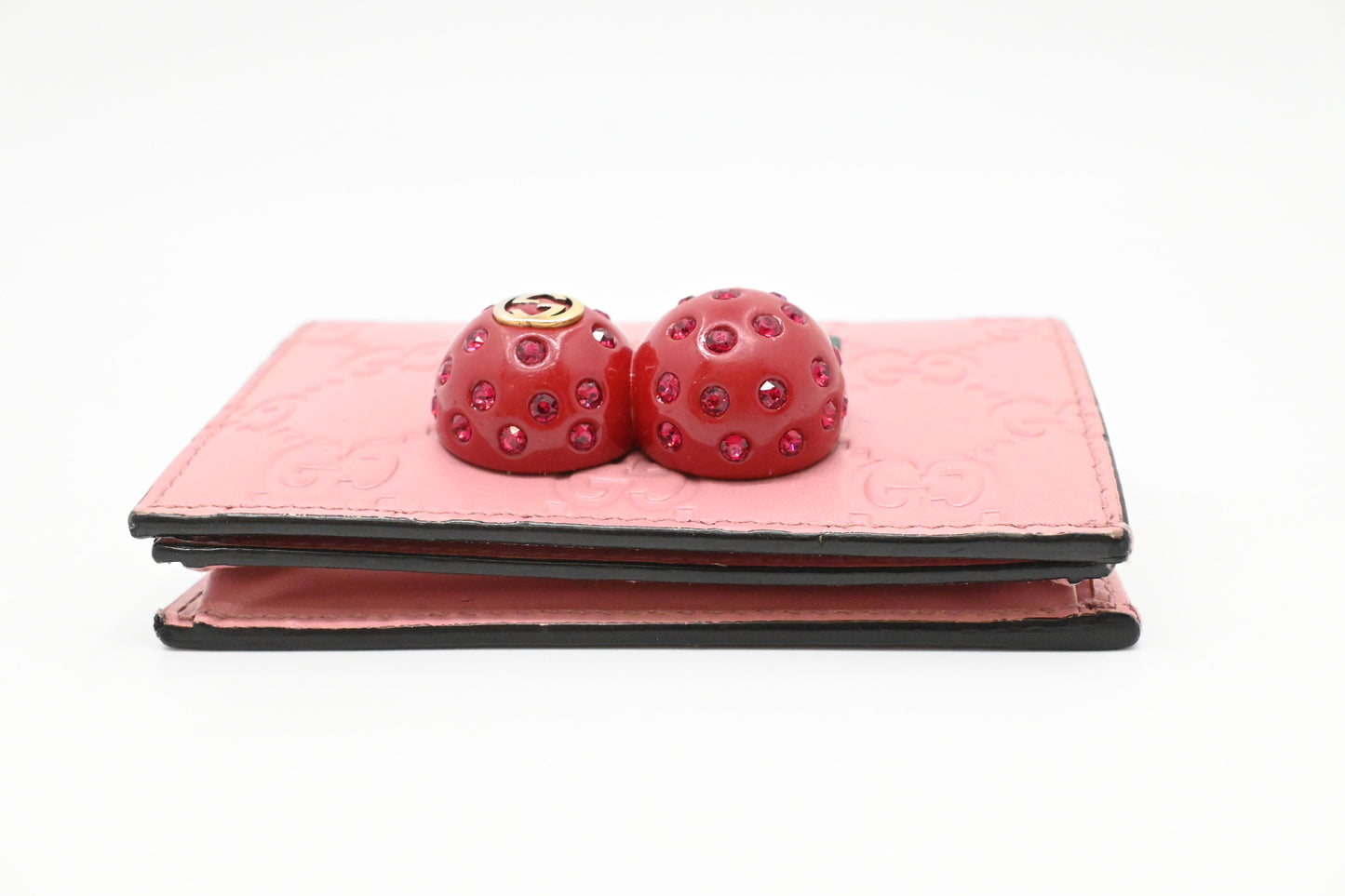 Gucci Cherry Wallet in Pink Guccissima Leather