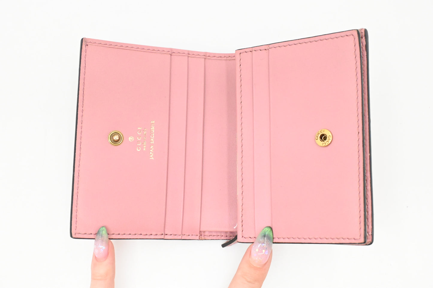 Gucci Cherry Wallet in Pink Guccissima Leather