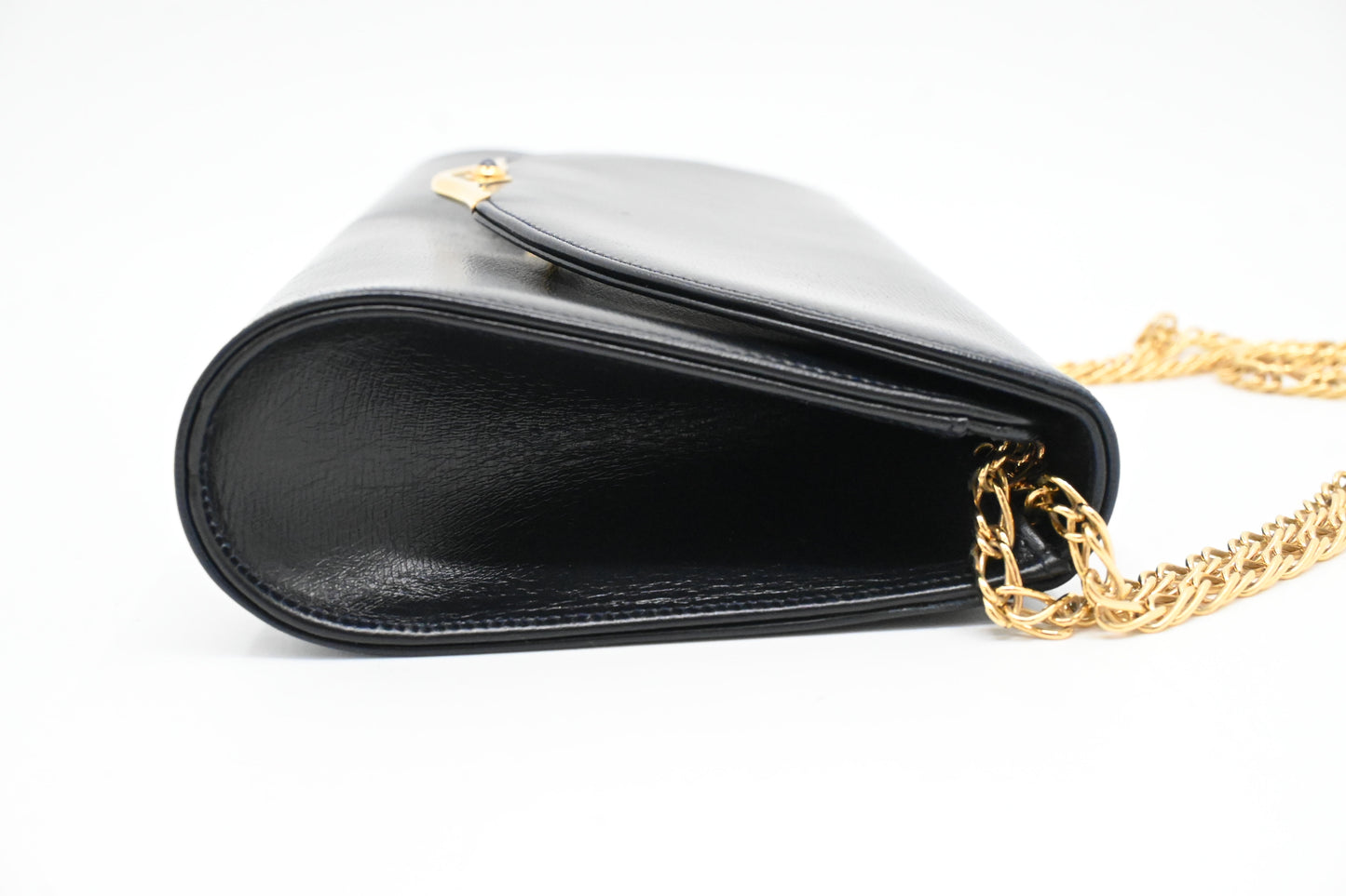 Cartier Chain Shoulder Bag in Navy Leather