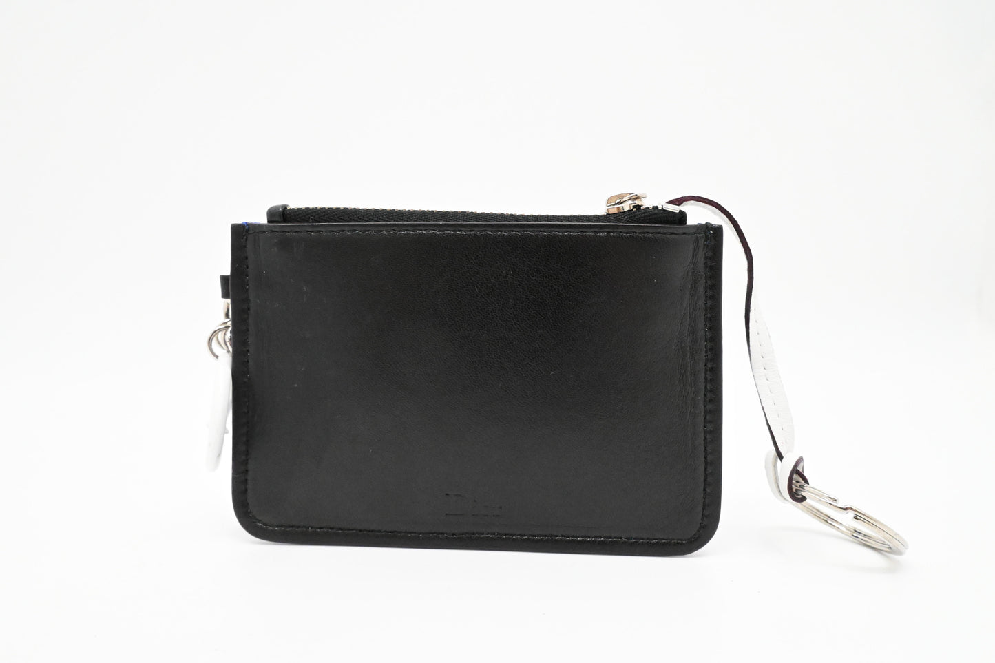 Dior Coin Case in Blue Mesh and Black Leather