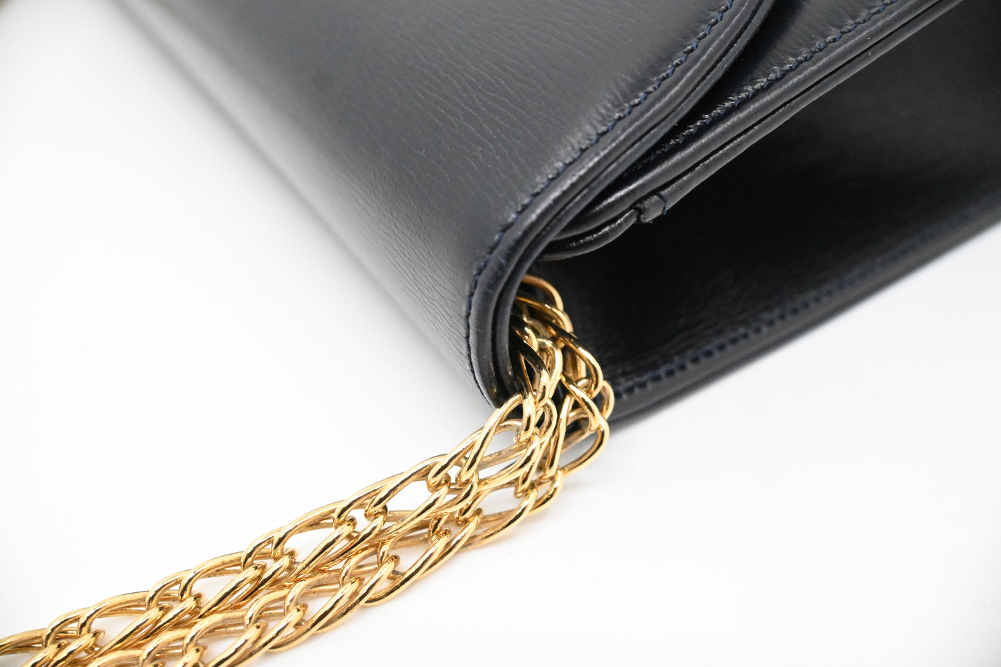 Cartier Chain Shoulder Bag in Navy Leather