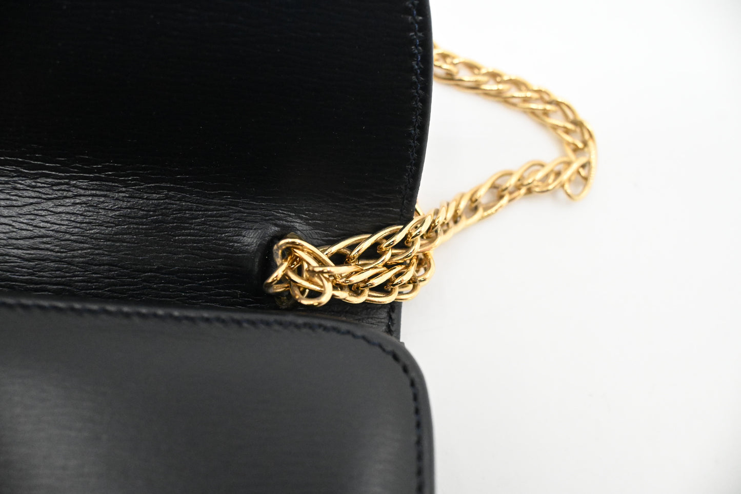 Cartier Chain Shoulder Bag in Navy Leather