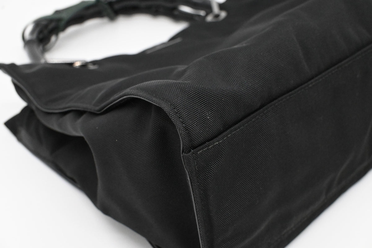 Gucci Bamboo 2way Bag in Black Canvas