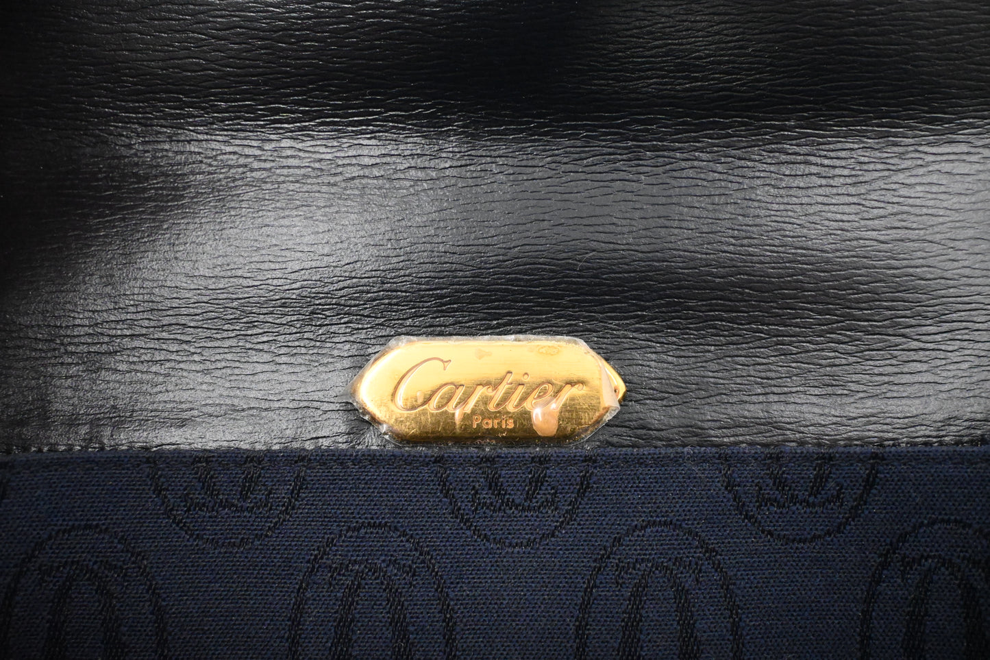 Cartier Chain Shoulder Bag in Navy Leather