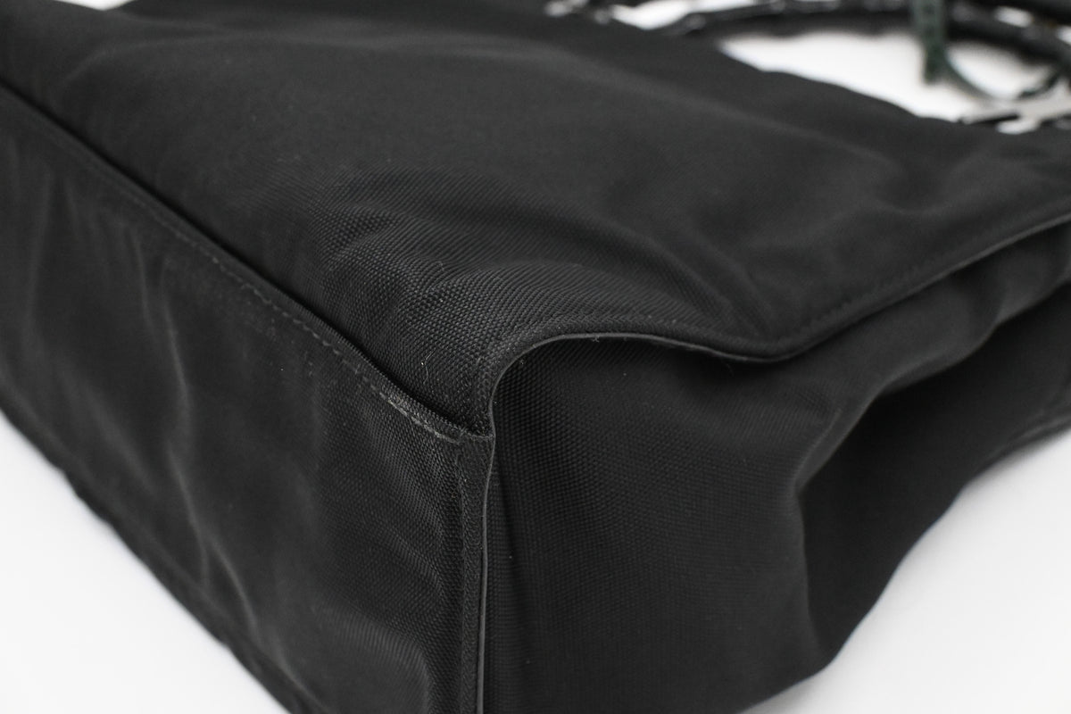Gucci Bamboo 2way Bag in Black Canvas