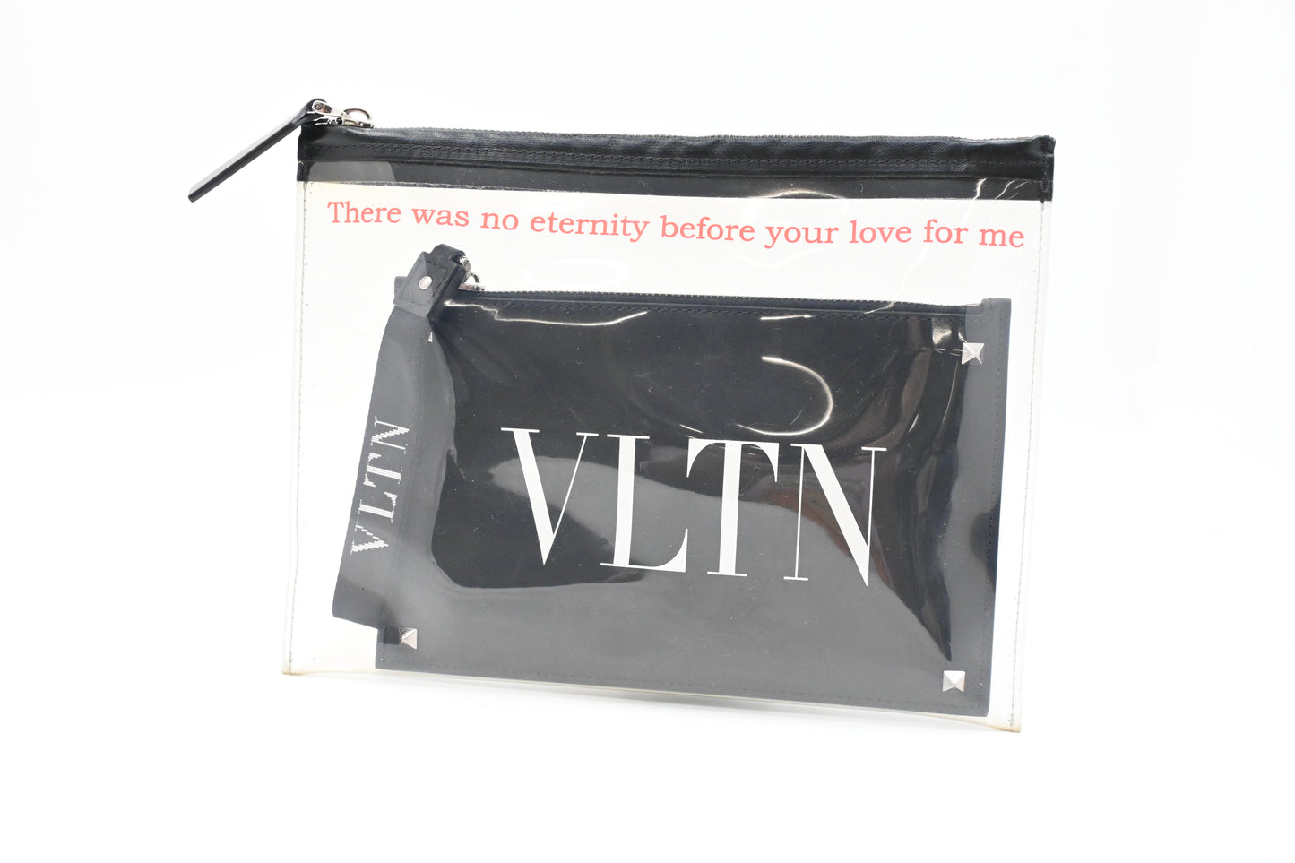 Valentino Clutches in Clean PVC and Black Leather