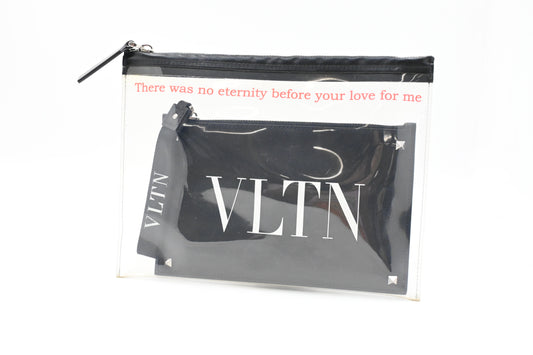 Valentino Clutches in Clean PVC and Black Leather