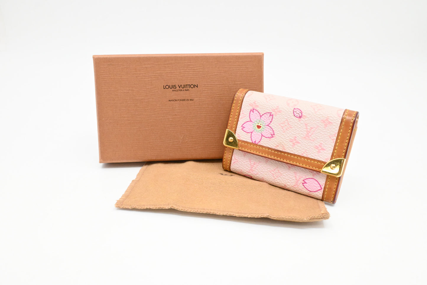 Louis Vuitton Coin Case in Pink Cherry Blossom Monogram Canvas