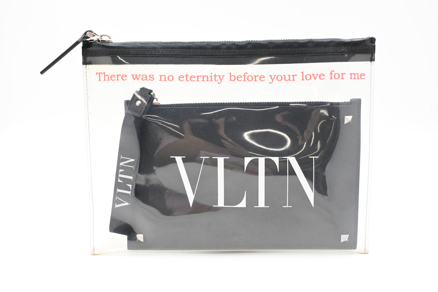 Valentino Clutches in Clean PVC and Black Leather