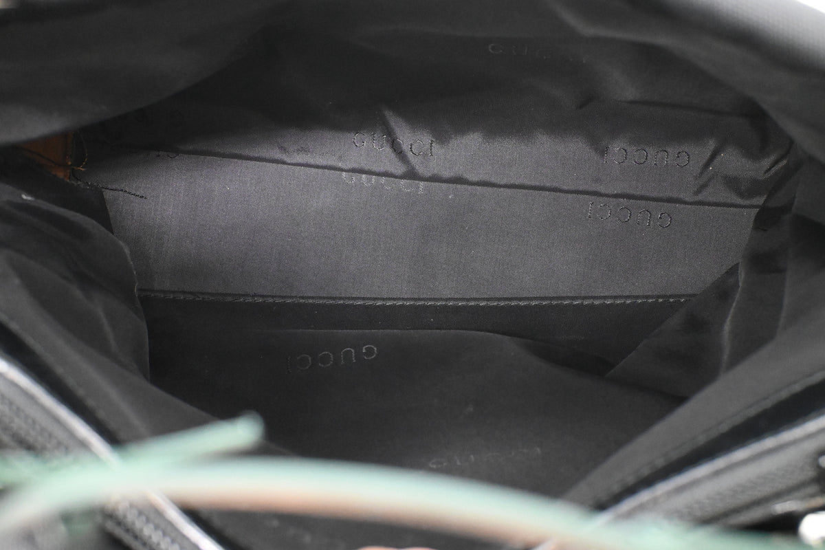 Gucci Bamboo 2way Bag in Black Canvas