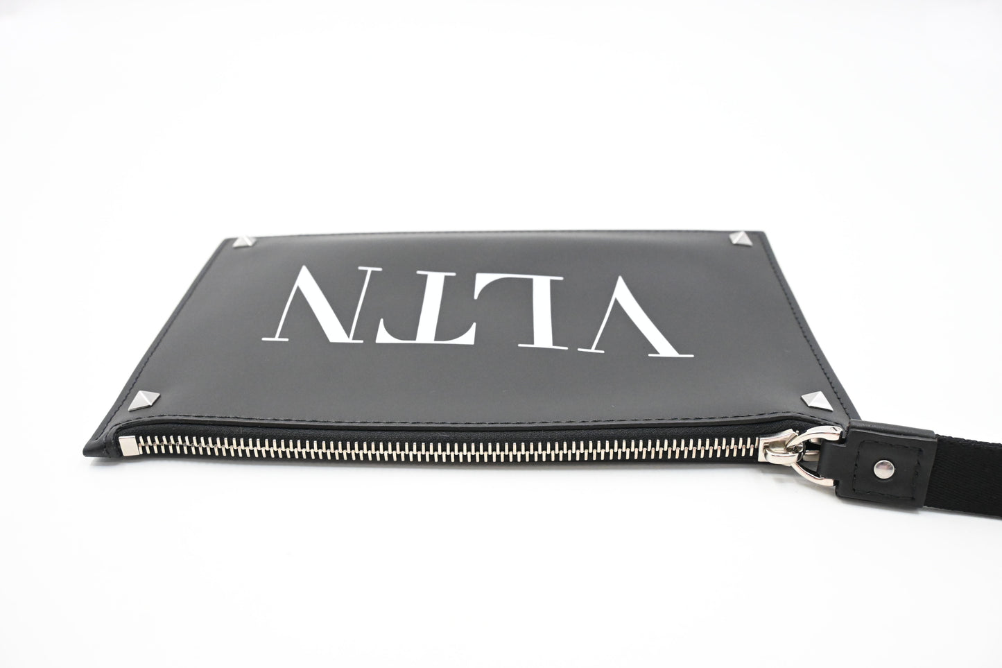 Valentino Clutches in Clean PVC and Black Leather