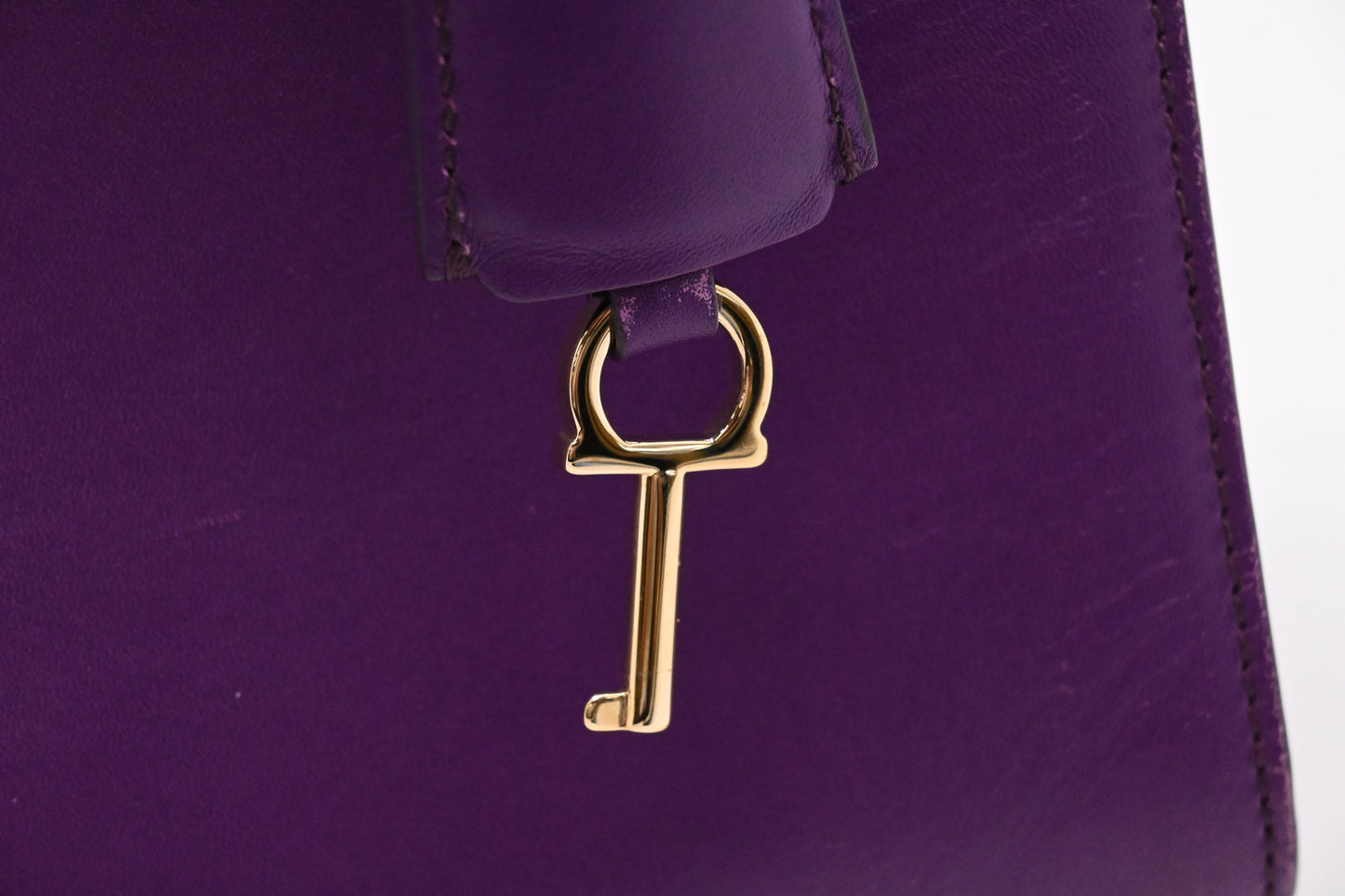 Ferragamo Gancini Handbag in Purple Leather