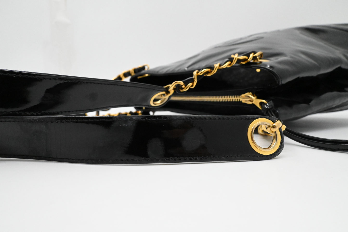 Chanel Shoulder Bag in Black Patent Leather