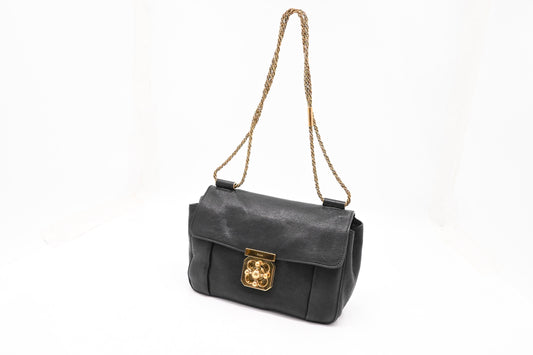 Chloe Elsie Shoulder Bag in Black Leather