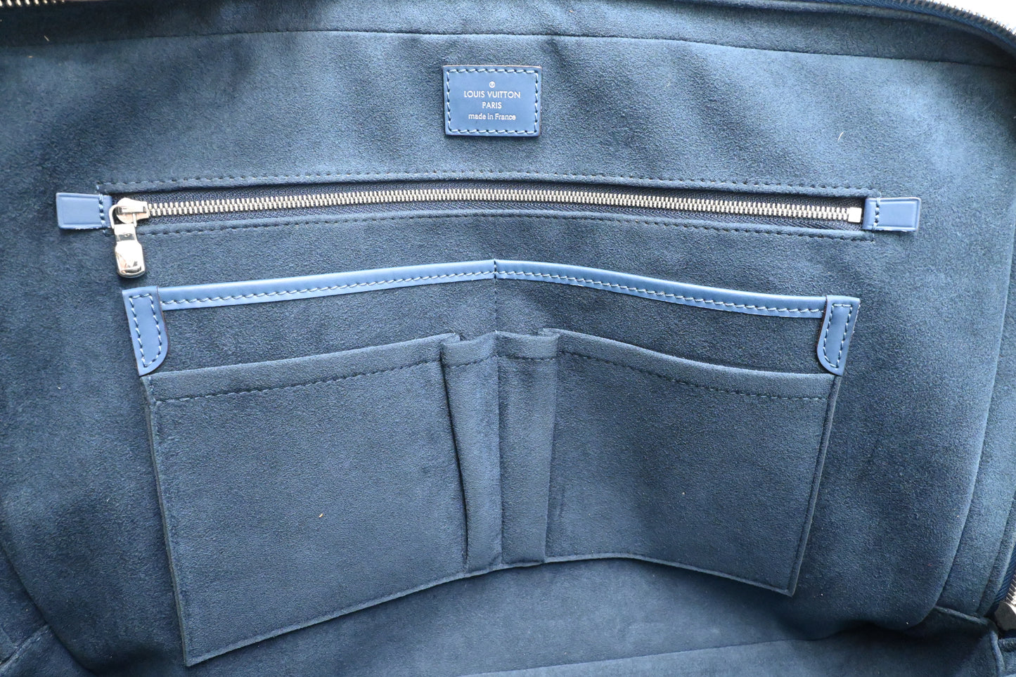 Louis Vuitton Porte Documents Voyage in Blue Epi Leather