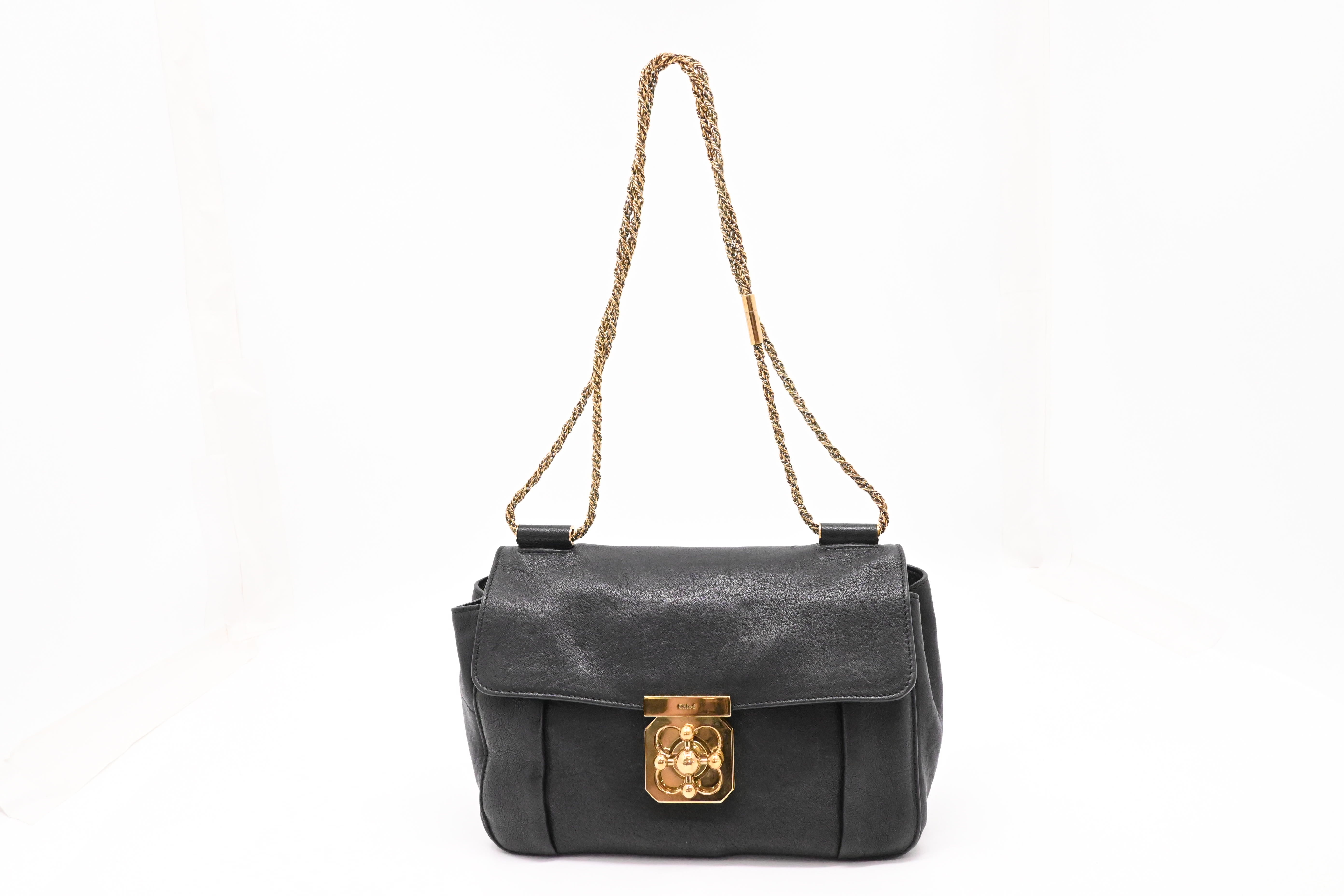 クロエ（Chloe）エルシー （Elsie）バッグ Chloe Elsie Shoulder Bag in Black Leather – Weekly Lux Drop