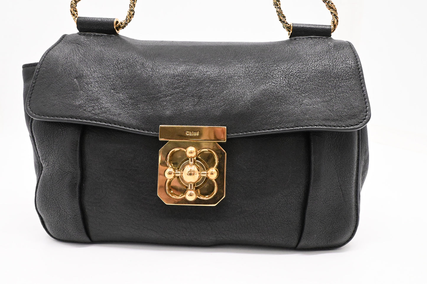 Chloe Elsie Shoulder Bag in Black Leather