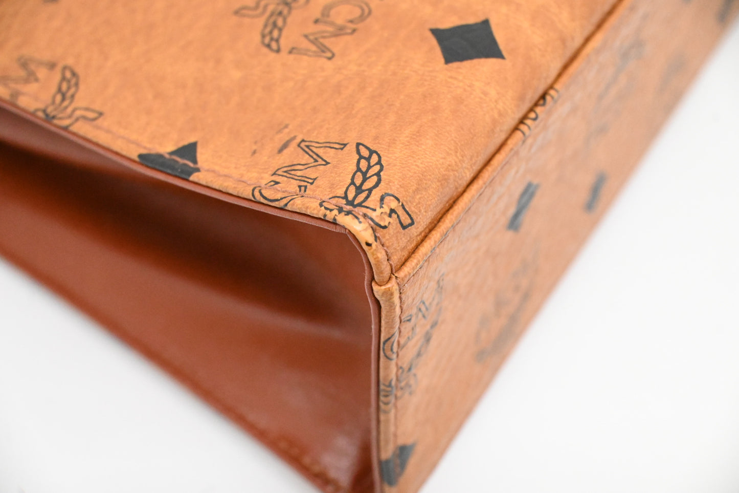 MCM Mini Kelly in Cognac Visetos Canvas