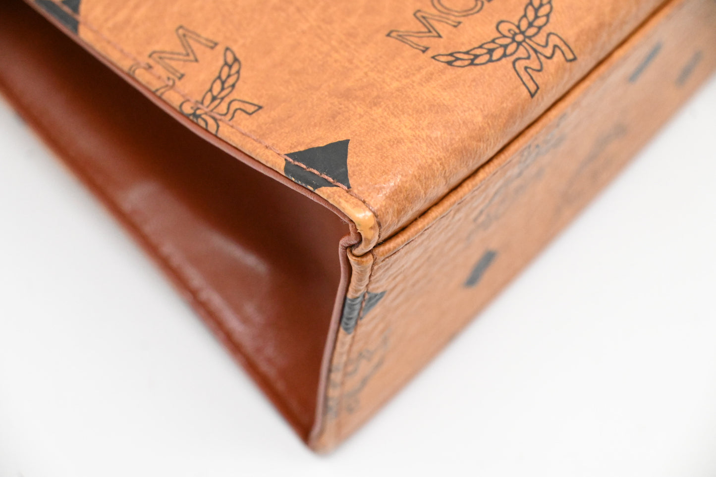 MCM Mini Kelly in Cognac Visetos Canvas