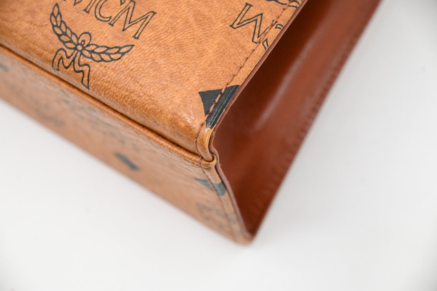 MCM Mini Kelly in Cognac Visetos Canvas