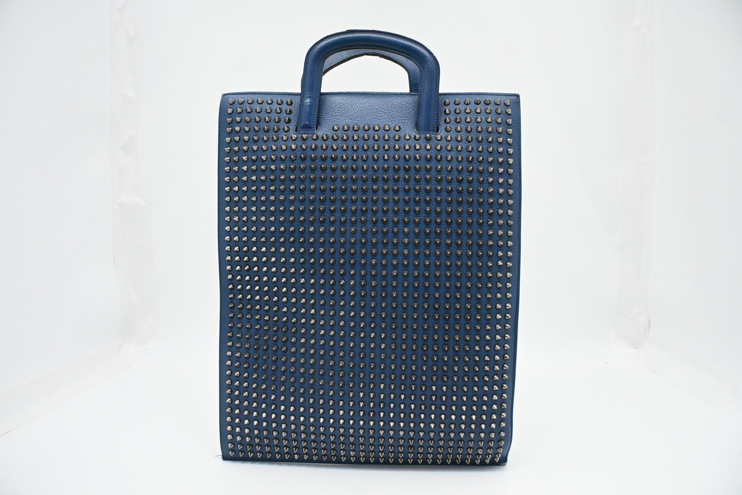 Louboutin TricTrac Portfolio Bag in Blue Leather