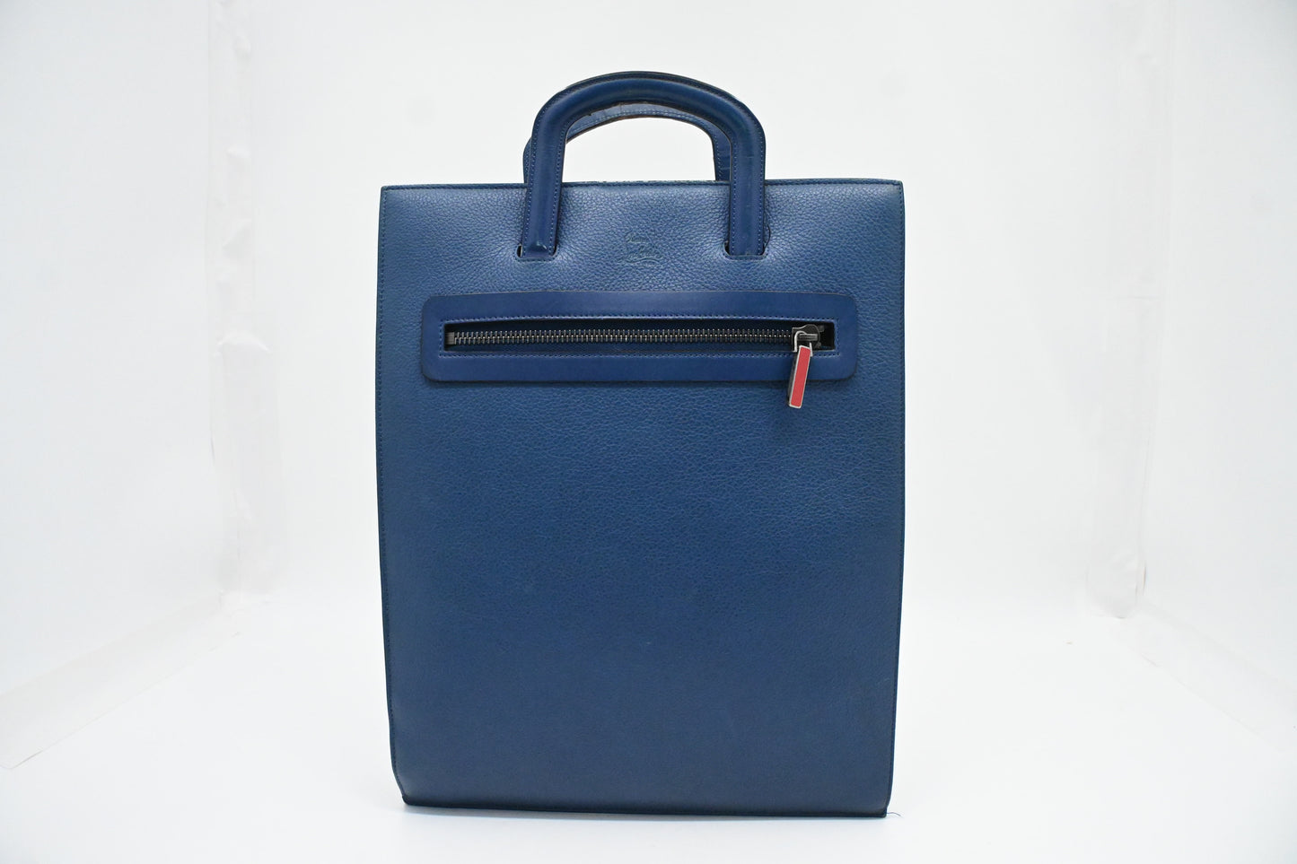 Louboutin TricTrac Portfolio Bag in Blue Leather