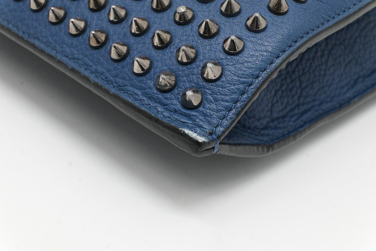 Louboutin TricTrac Portfolio Bag in Blue Leather