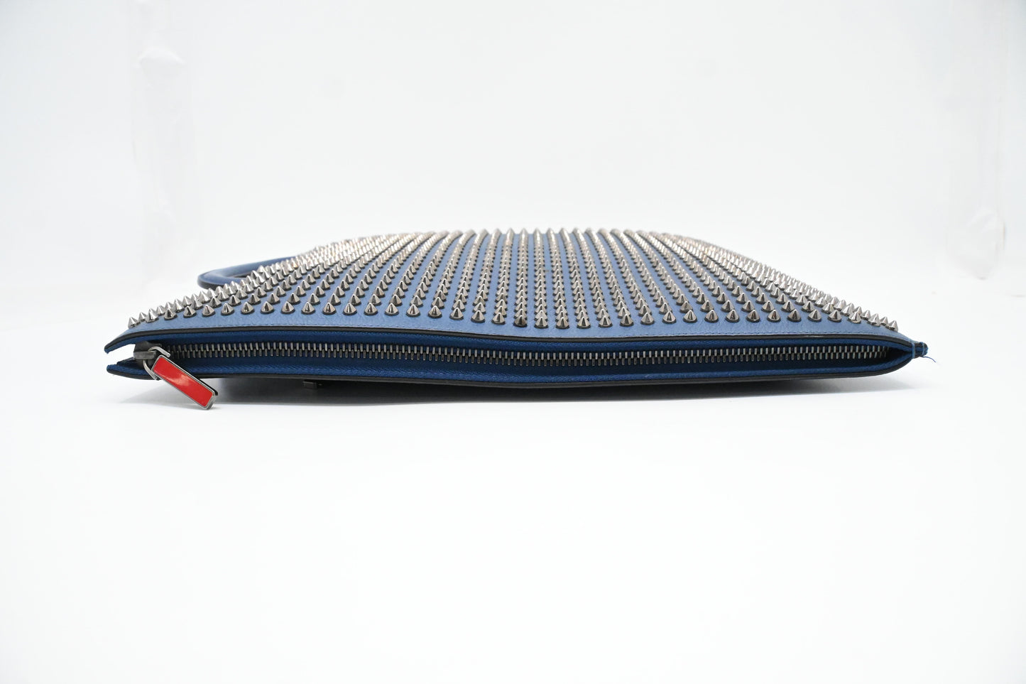 Louboutin TricTrac Portfolio Bag in Blue Leather