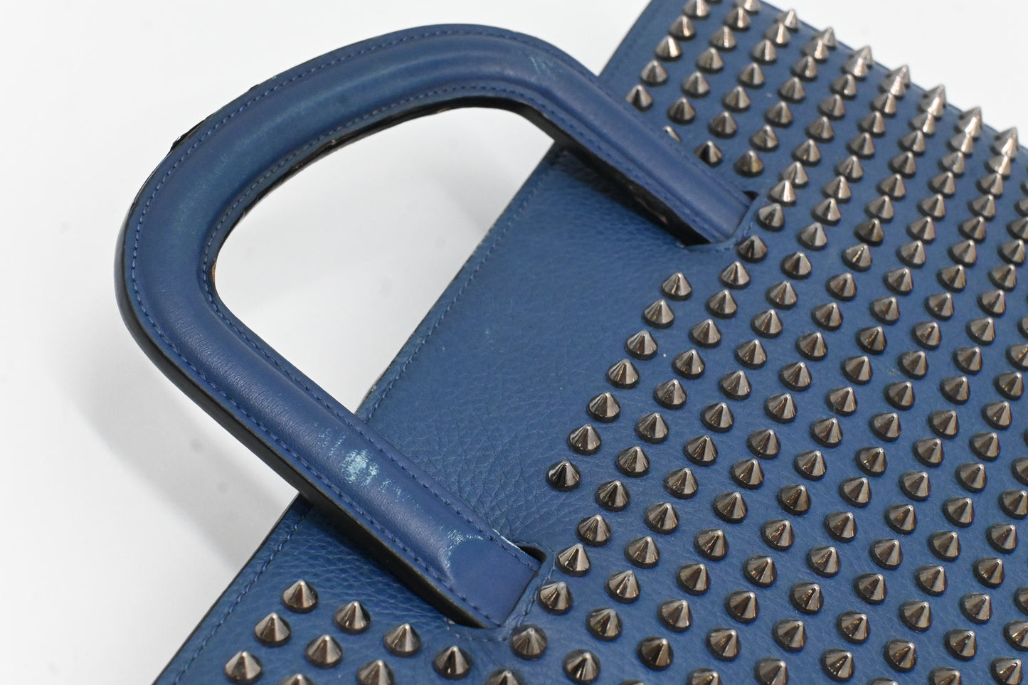 Louboutin TricTrac Portfolio Bag in Blue Leather