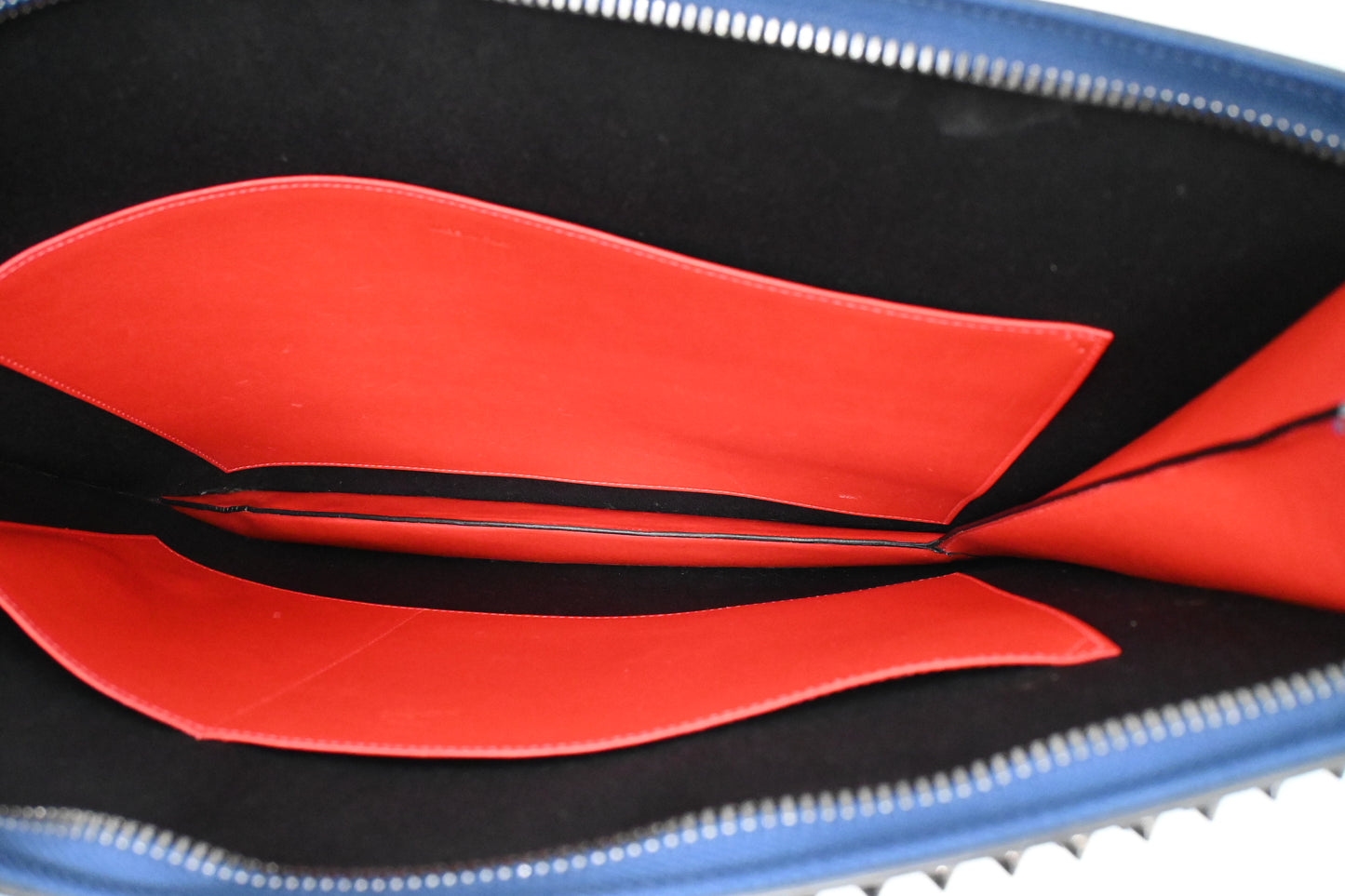 Louboutin TricTrac Portfolio Bag in Blue Leather